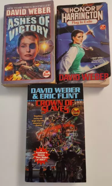 David Weber Lot of 3 (FLAG IN EXILE /ASHES OF VICTORY /CROWN OF SLAVES) PB