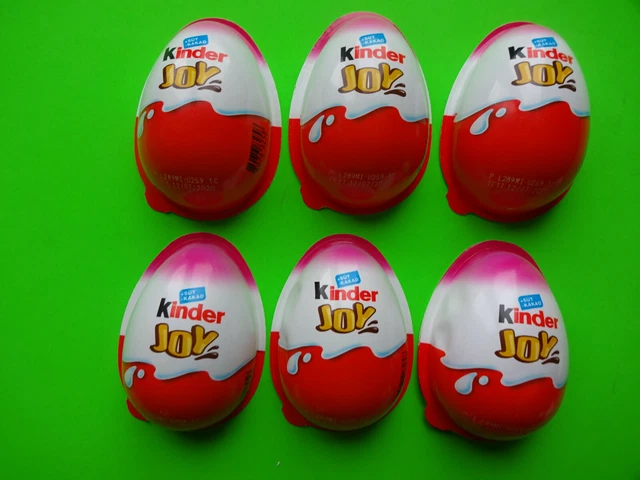 Material de artesanía / 6 huevos Joy para niños / mitades vacías / motivo superior rosa