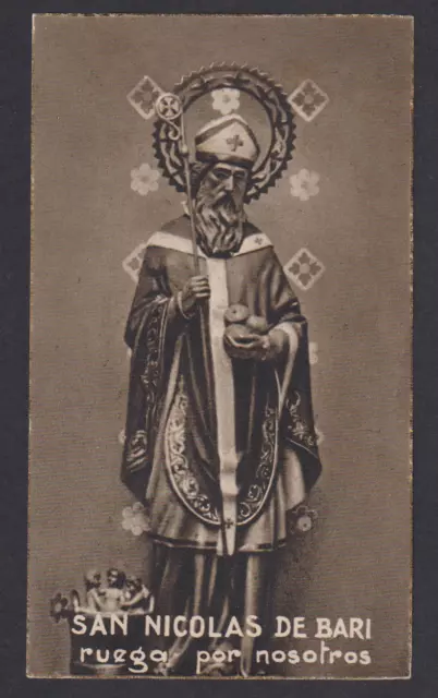 santino antico de San Nicolas de Bari image pieuse holy card estampa