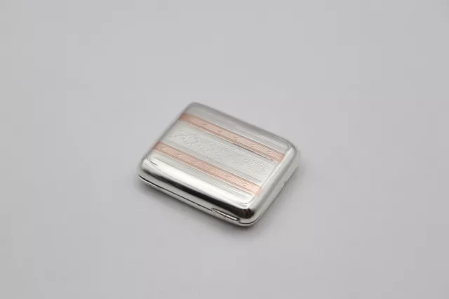 Antique Sterling Silver & Gold Snuff Box Hallmarked London 1922