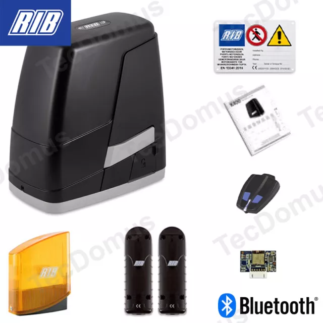 Kit Motore Cancello Scorrevole Rib 400Kg Automazione Bluetooth 230V 24V