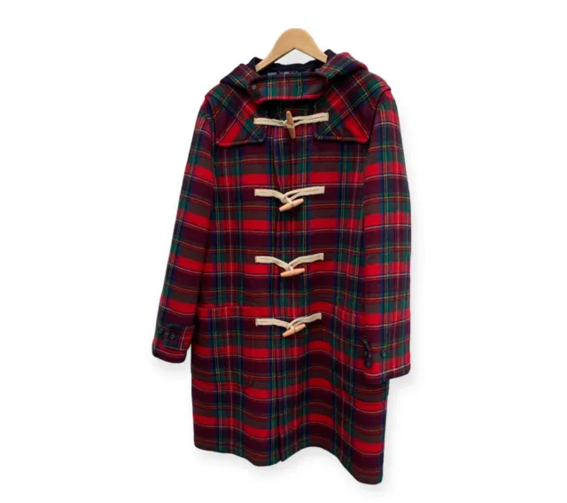 Polo Ralph Lauren Luxury Men`s Cashmere Duffle Coat Nice Tartan, Made in Italy