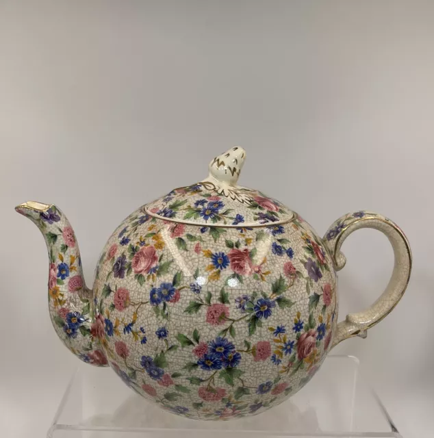 Vintage Royal Winton Grimwades Old Cottage Chintz Tea Pot Elite 1930
