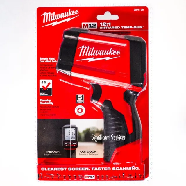Milwaukee 2278-20 M12 12V 12:1 Infrared Temp-Gun Tool Only New