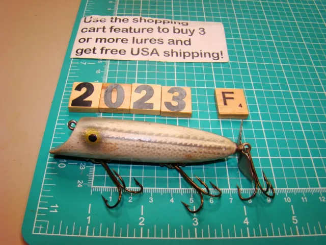 U3828 F GILMORE WOODEN TOPWATER SURFACE FISHING LURE MADE IN