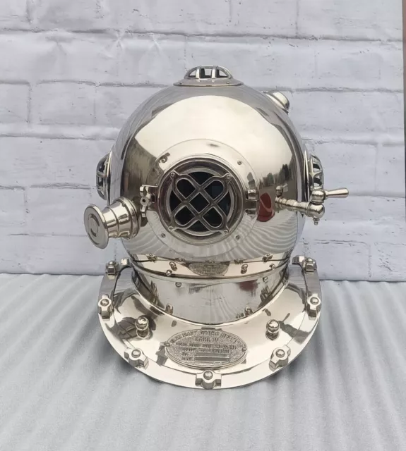 Antique Maritime Marine US Navy Mark V Deep Sea Scuba 18" Casque de plongée...