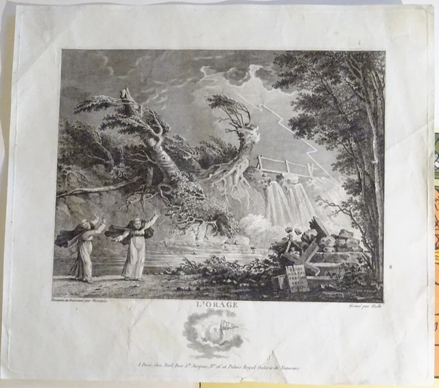 RARE GRAVURE XVIII éme THETIS ET ACHILLE MYTHOLOGIE E JEAURAT 1719 N Vleughels 06 Hvg