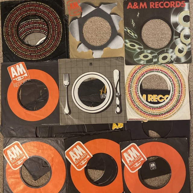 Jot Lot x 25 - 7" A&M Records Original Company Sleeves - 8 Variants - NM to Good