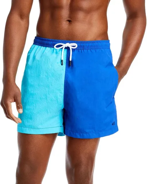 Solid & Striped L128415 Mens Blue The Classic Color Blocked Swim Trunks Size M