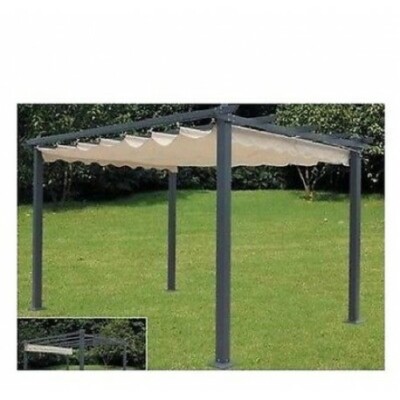 Blumfeldt Gazebo Pergola Veranda Esterni Tetto Luce Led Integrata 3x3 Arredamento Giardino 