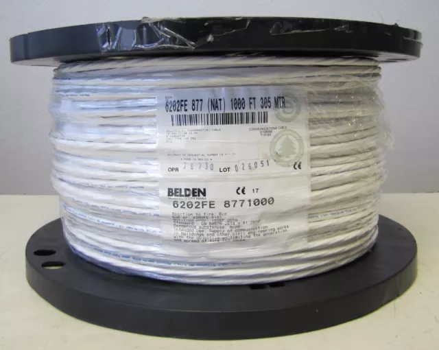 Belden 6202FE Shielded Communications Cable (NAT) 1000 FT 16 AWG 4 Wire