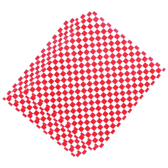 100 PCS checkered Feinkostgeschaeftkorbzwischenlage-Lebensmittelverpackungs T2K1