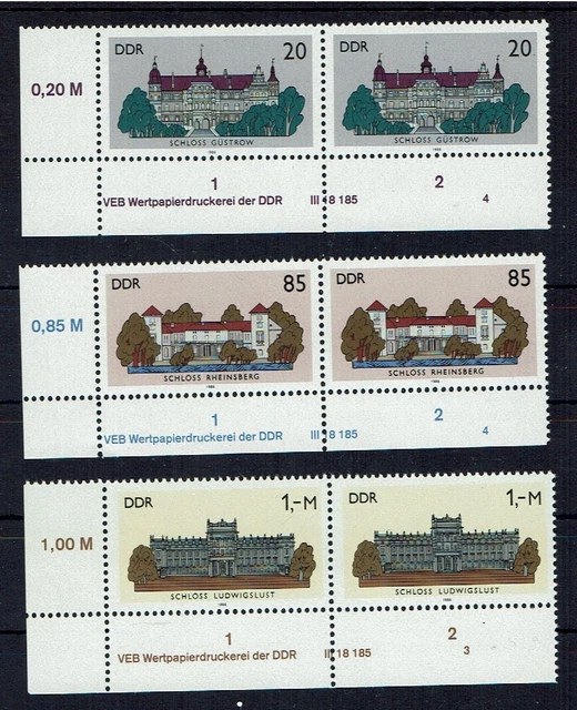 DDR  Druckvermerk DV Mi. 3233 - 3235, postfrisch