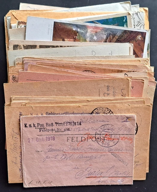 Österreich Feldpost 1. Weltkrieg Partie mit interessanten Belegen