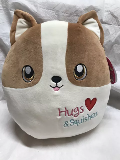 Squishmallow Reginald The Valentines Corgi Dog 12" Plush Pillow Kellytoy
