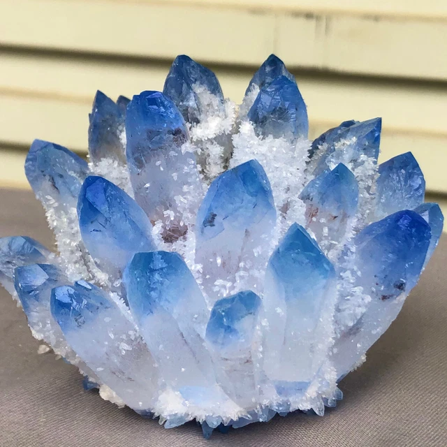 553g  New Find blue Phantom Quartz Crystal Cluster Mineral Specimen Healing