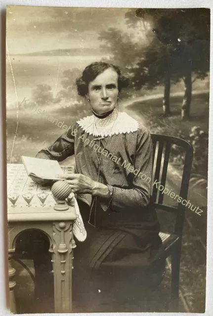 orig. Foto AK Bad Kissingen alte Dame Frau um 1910