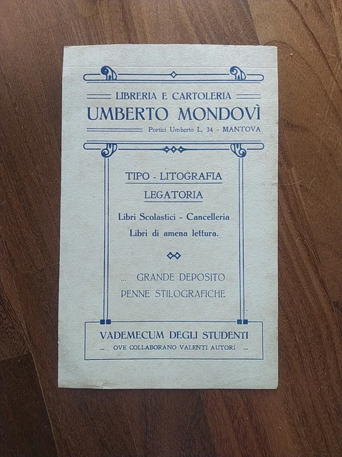 Mantova Antico Pubblicitario Carta Assorbente Libreria Cartoleria Mondovi' 