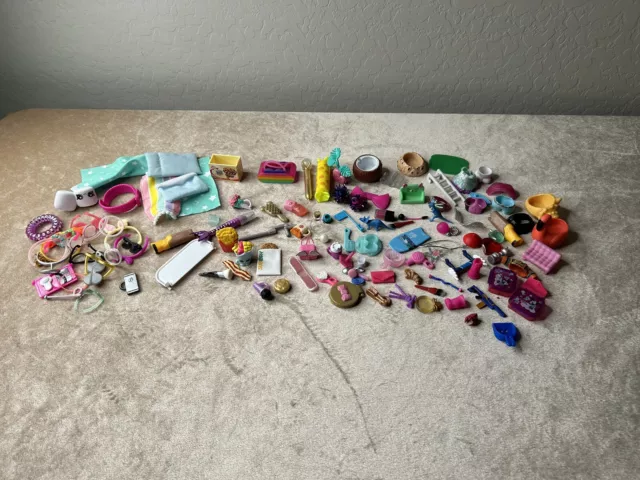 Lot Of 100 + Mini Doll Accessories For LPS,  Polly Pocket , Lalaloopsy , Etc