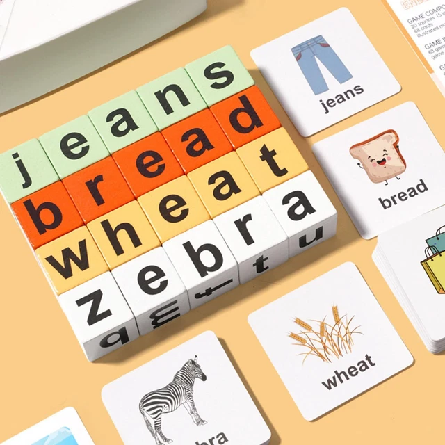 OSDUE Éducatif d'Orthographe, avec 32 Cartes Flash Jeux d'apprentissage des Lettres Educatif Cadeau Apprendre a Lire