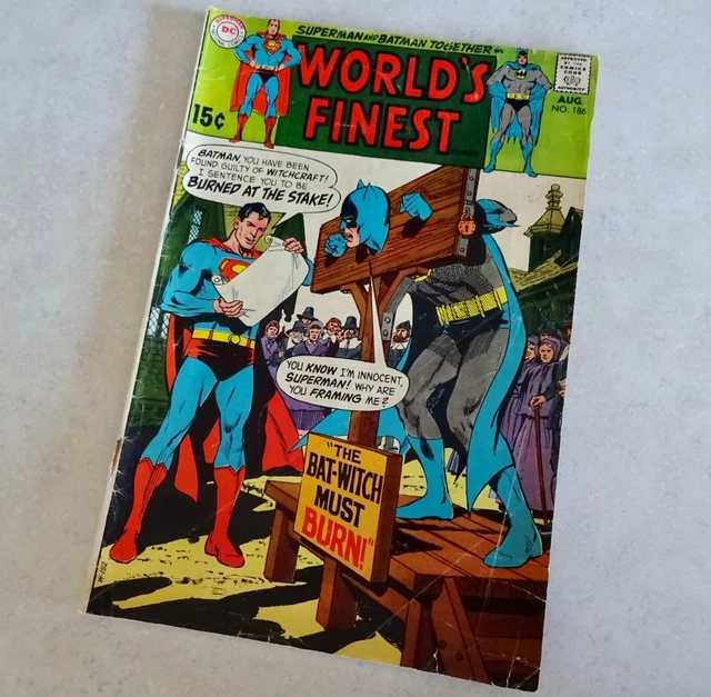 1969 DC Comics Superman Batman WORLD'S FINEST #186 Silver Age Comic Book
