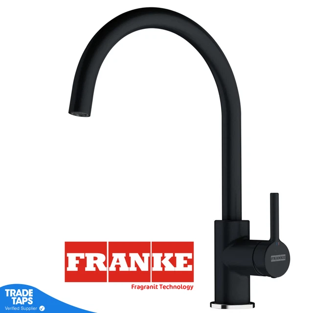 FRANKE LINA BLACK Modern Kitchen Sink Mixer Tap Swivel Spout Single