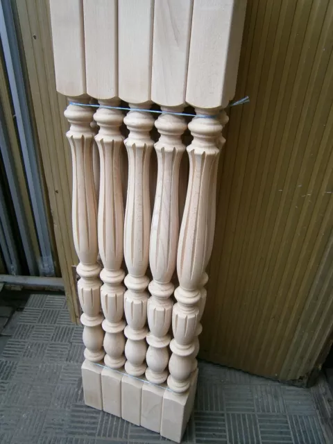 Stair Balusters Elegant Lines Carved Wood Spindles Banisters Staircase Railing