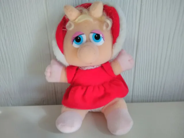 Vintage Miss Piggy Muppet Baby Plush Toy 1987 used 11" tall.
