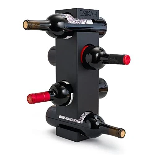 Esikah Countertop Wine Rack 4 Bottle | Wine Bottle Holder for Bar Table and W...