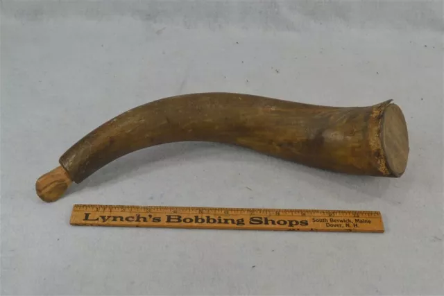 antique powder horn musket/gun  13 in. colonial reenactment original 18th 19th c