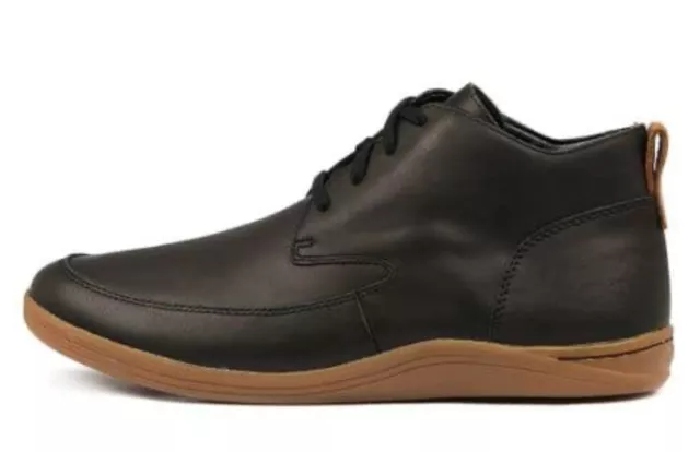 CLARKS MENS MAPPED Black Leather Size 8.5 G EU 42.5 Cushion Plus