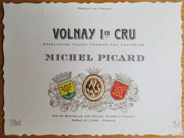 Etiquettes vin FRANCE MICHEL PICARD Volnay 1er Cru   wine labels