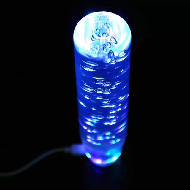 Gear Knob 10cm LED Blue Light Shift Shifter Diomand Crystal Transparent Bubble