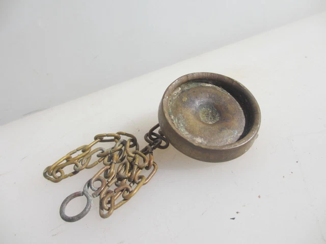 Vintage Brass Lighting Chain Hanger Loop Chandelier Light Pull Plug Old 43mm 5