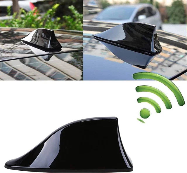 Auto Antenna Pinna Squalo per Renault Duster Kadjar Logan Clio Captur Adatta, Auto Tetto a Pinna di Squalo Antenne Segnale Radio FM/AM Antenna Decorativa Impermeabile Antipolvere,A/Black