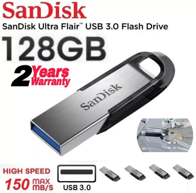 SanDisk Ultra Flair USB 128GB 3.0 Flash Drive Memory Stick Pen