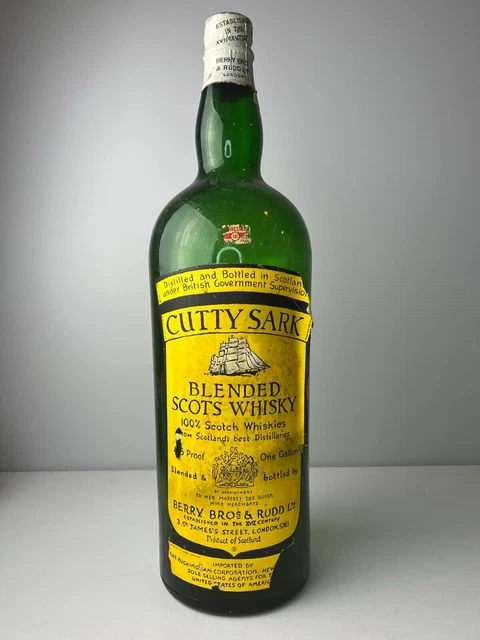 Vintage! Cutty Sark Blended Scots Whiskey Bottle - 1 Gallon - Great Condition!