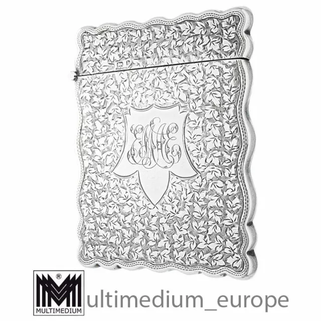 Jugendstil Silber Visitenkarten Etui Schatulle Antik silver card case