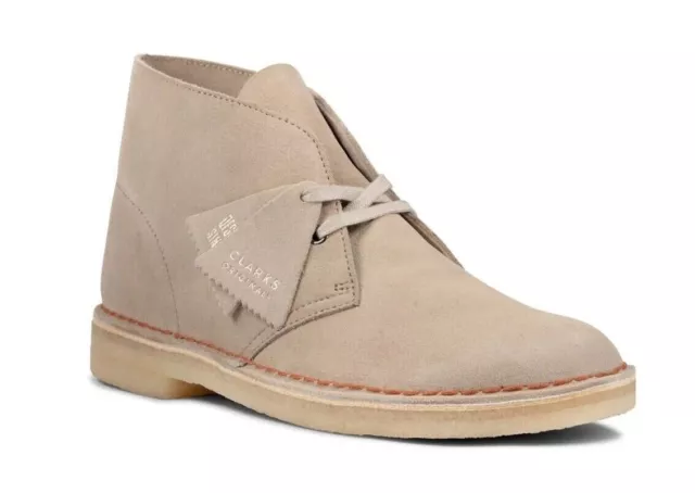 Clarks Desert Boot Scarpe da Donna Stivaletto Polacchine Scamosciato Sand Beige