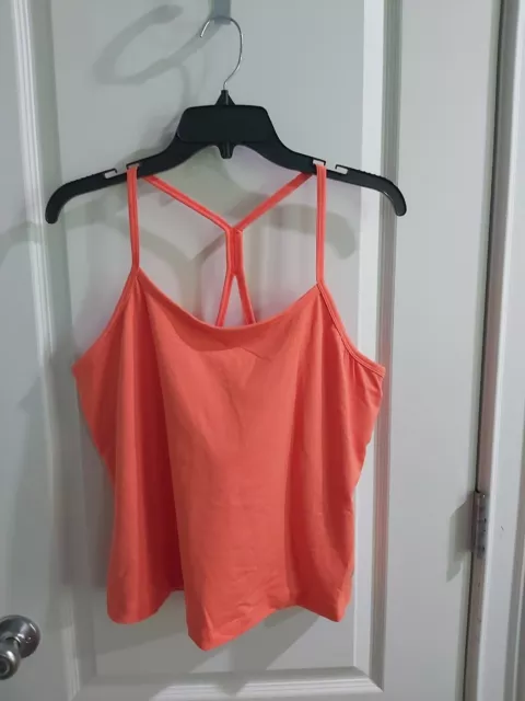 Women's Tek Gear Woven Racerback Tank Top Orange Size XL