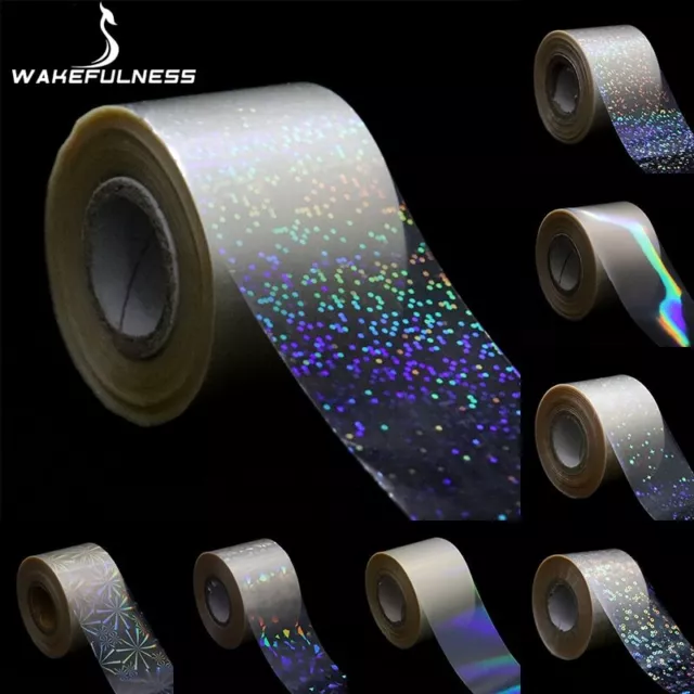 1Roll Holographic Starry Sky Nail Foils Transparent Laser Nail Transfer Stickers