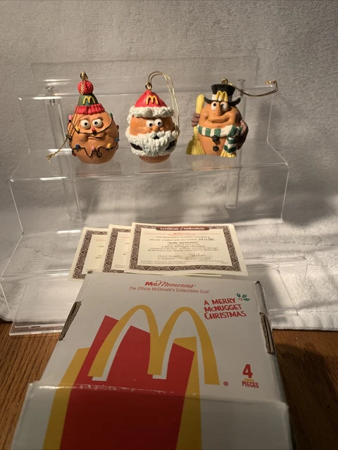 1996 MCMEMORIES A Merry Nugget Christmas Ornaments Set Mcdonalds