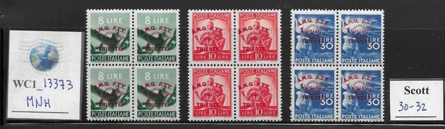 WC1_13373. ITALY: TRIESTE FTT Block 1948 PHIL. MEETING cplt set. Scott 30-32.MNH