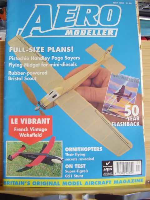 Aeromodeller Model Aircraft Magazine 1993 May Hp Sayers & Flying Midget  Plan