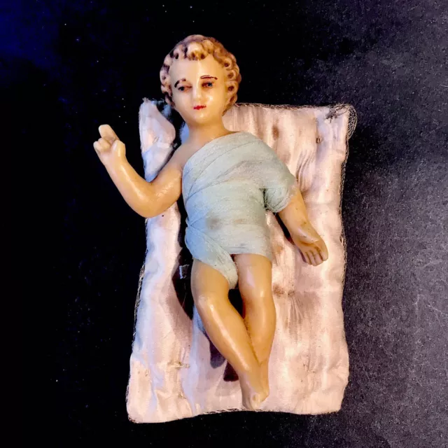 Anciens Grands Santon DEVINEAU Cire Enfant Jésus 12 Cm CRÈCHE Noël