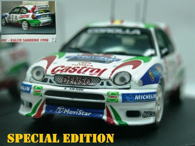 Miniature Vitesse 1:43 - Toyota Corolla WRC - Carlos Sainz - Rallye Safari 1998 (Réf V98107)
