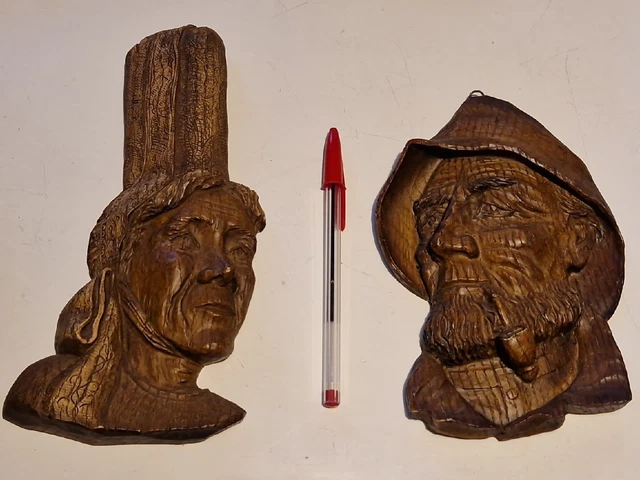 Coffret En Bois Sculpté Artisanal Breton - Art Populaire - Occasion