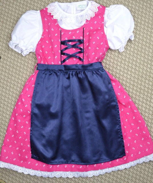 Dirndl per bambini Baby Dirndl per ragazze rosa navy floreale