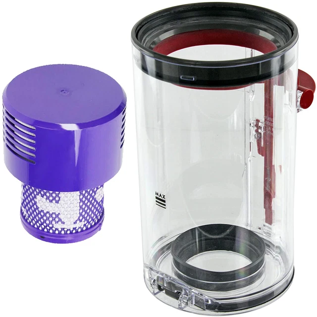DUST BIN CONTAINER + Washable Filter for DYSON V10 SV12 Animal Absolute