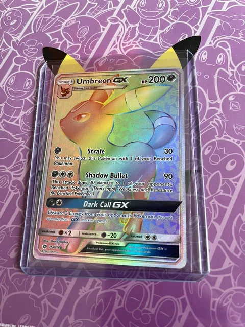 Umbreon GX 154/149 Sun & Moon Base Secret Rainbow Rare Pokemon Card PSA 9/10